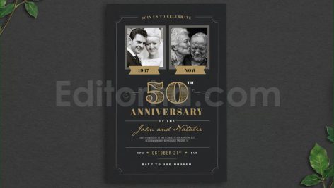 دانلود فایل لایه باز کارت دعوت سالگرد ازدواج Wedding Anniversary Invitation