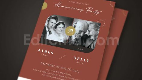 دانلود فایل لایه باز کارت دعوت سالگرد ازدواج Wedding Anniversary Invitation
