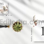 دانلود فایل لایه باز کارت دعوت عروسی گلدار قدیمی Vintage Floral Invitation Set
