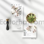 دانلود فایل لایه باز کارت دعوت عروسی گلدار قدیمی Vintage Floral Invitation Set