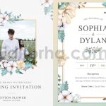 دانلود فایل لایه باز کارت دعوت عروسی گلدار آبرنگی Wedding Invitation