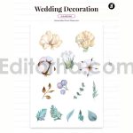 دانلود فایل لایه باز کارت دعوت عروسی گلدار آبرنگی Wedding Invitation