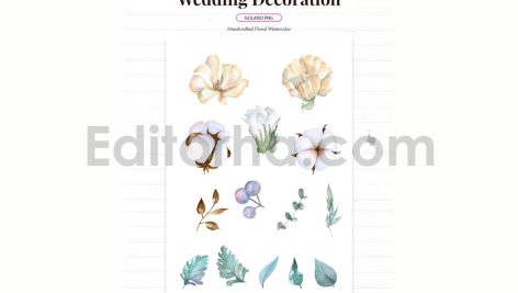 دانلود فایل لایه باز کارت دعوت عروسی گلدار آبرنگی Wedding Invitation