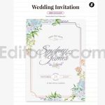 دانلود فایل لایه باز کارت دعوت عروسی آبرنگی Watercolor Wedding Invitation