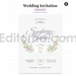 دانلود فایل لایه باز کارت دعوت عروسی آبرنگی Watercolor Wedding Invitation