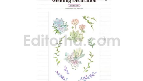 دانلود فایل لایه باز کارت دعوت عروسی آبرنگی Watercolor Wedding Invitation