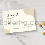 دانلود لایه باز مجموعه کارت دعوت عروسی ساده و مینیمال با قاب عکس عروس و داماد