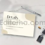 دانلود لایه باز مجموعه کارت دعوت عروسی ساده و مینیمال با قاب عکس عروس و داماد