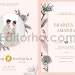 دانلود فایل لایه باز کارت دعوت عروسی سبک قدیمی Wedding Invitation