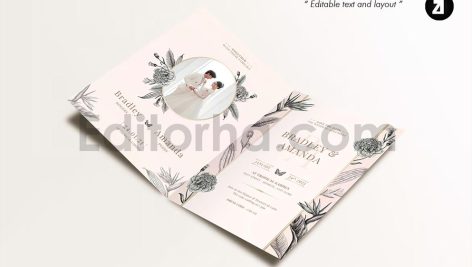 دانلود فایل لایه باز کارت دعوت عروسی سبک قدیمی Wedding Invitation