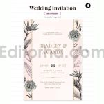 دانلود فایل لایه باز کارت دعوت عروسی سبک قدیمی Wedding Invitation