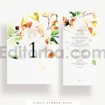 دانلود فایل لایه باز کارت دعوت عروسی گلدار Modern Wedding Invitation Set