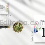 دانلود لایه باز کارت دعوت عروسی با گل آبرنگی نیلی Indigo Watercolor Wedding