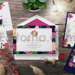 دانلود لایه باز کارت دعوت عروسی گلدار رنگارنگ Flower Wedding Invitation
