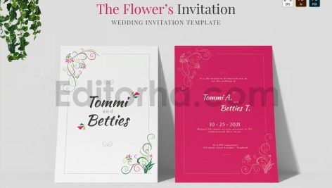 دانلود فایل لایه باز کارت دعوت عروسی ساده حاشیه دار لاکچری Wedding Invitation