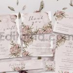 دانلود فایل لایه باز کارت دعوت عروسی گلدار آبرنگی Flower Wedding Invitation
