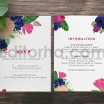دانلود لایه باز کارت دعوت عروسی گلدار رنگارنگ Flower Wedding Invitation