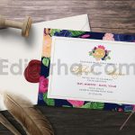 دانلود لایه باز کارت دعوت عروسی گلدار رنگارنگ Flower Wedding Invitation