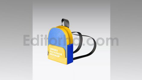 دانلود موکاپ کوله پشتی بچه گانه Set Child Backpack Mockup