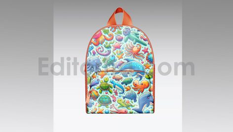 دانلود موکاپ کوله پشتی بچه گانه Set Child Backpack Mockup