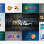 دانلود پروژه آماده افترافکت: پکیج اینفوگرافیک دایره ای 3D Pie Chart Infographics