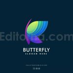 دانلود فایل لایه باز لوگو انتزاعی پروانه رنگی Abstract Butterfly Colorful Logo