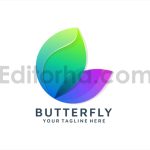 دانلود فایل لایه باز لوگو انتزاعی پروانه رنگارنگ BUTTERFLY LOGO