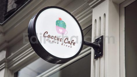دانلود فایل لایه باز لوگو کافی شاپ طرح کاکتوس Cactus cafe Logo
