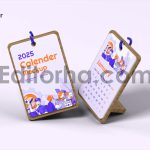 موکاپ تقویم رومیزی با استند چوبی1