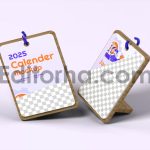 موکاپ تقویم رومیزی با استند چوبی3