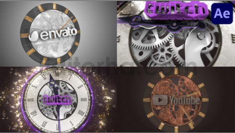 پروژه آماده افترافکت: لوگوموشن ترانزیشن ساعت با موسیقی Clock Transition