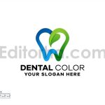 دانلود فایل لایه باز لوگو دندانپزشکی Dental Leaf Gradient Logo