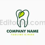 دانلود فایل لایه باز لوگو دندان و طرح برگ مینیمال Dental Leaf Logo Template