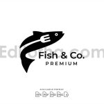 دانلود فایل لایه باز لوگو رستوران غذاهای دریایی Fish Fork Restaurant Logo