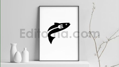 دانلود فایل لایه باز لوگو رستوران غذاهای دریایی Fish Fork Restaurant Logo