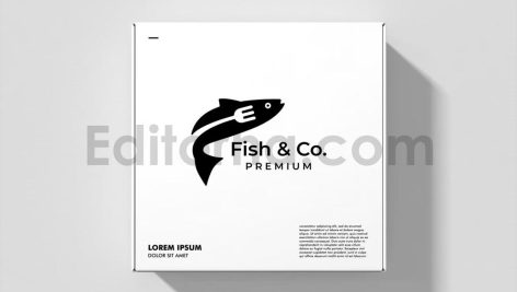دانلود فایل لایه باز لوگو رستوران غذاهای دریایی Fish Fork Restaurant Logo