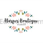 دانلود فایل لایه باز لوگو گل فروشی شیک Florist Logo