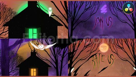 پروژه داوینچی ریزالو: لوگوموشن جغد هالووین Halloween Owl Horror Logo