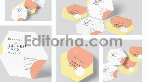 موکاپ کارت ویزیت شش ضلعی4