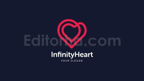 دانلود فایل لایه باز لوگو بی نهایت طرح قلب Infinity Heart Logo Template