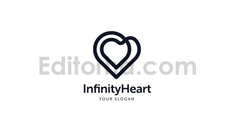 دانلود فایل لایه باز لوگو بی نهایت طرح قلب Infinity Heart Logo Template