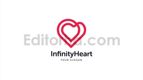 دانلود فایل لایه باز لوگو بی نهایت طرح قلب Infinity Heart Logo Template