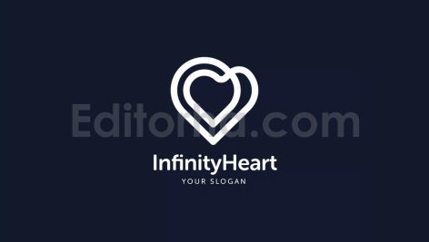 دانلود فایل لایه باز لوگو بی نهایت طرح قلب Infinity Heart Logo Template