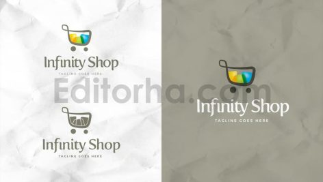 دانلود فایل لایه باز لوگو فروشگاه اینترنتی Infinity Shop Logo Template