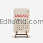 موکاپ تقویم رومیزی با استند چوبی3