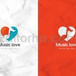 دانلود فایل لایه باز لوگو موسیقی با طرح قلب Music Love Logo Template