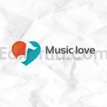 دانلود فایل لایه باز لوگو موسیقی با طرح قلب Music Love Logo Template