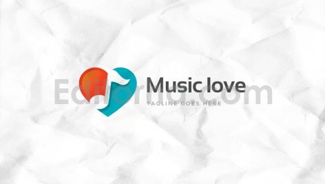 دانلود فایل لایه باز لوگو موسیقی با طرح قلب Music Love Logo Template