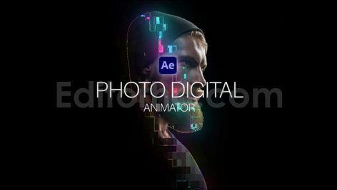 دانلود پروژه آماده افترافکت: افکت متحرک پیکسلی دیجیتال Photo Digital Animator
