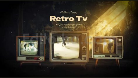 دانلود پروژه آماده افترافکت: اینترو تلویزیون قدیمی Retro Tv in Dark Room